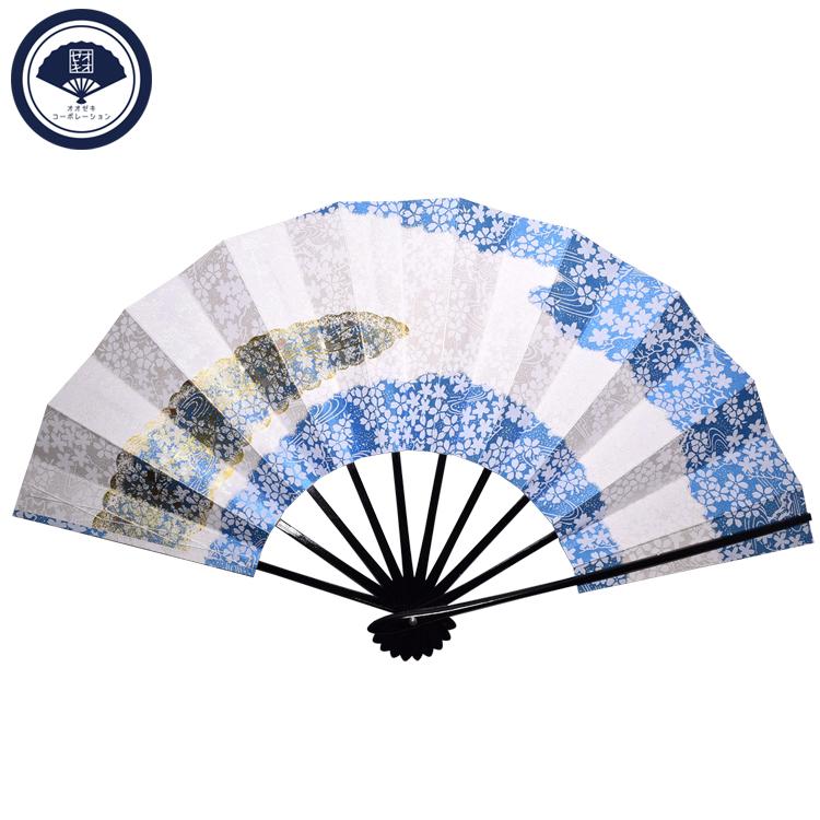 保障できる 扇子 日本製 京扇子認定ブランド 高級舞扇 金箔 雲海白桜 露草色 扇子立てと箱セット 日本舞踊 踊り インテリア 人気ショップが最安値挑戦 Irdrpngo Com