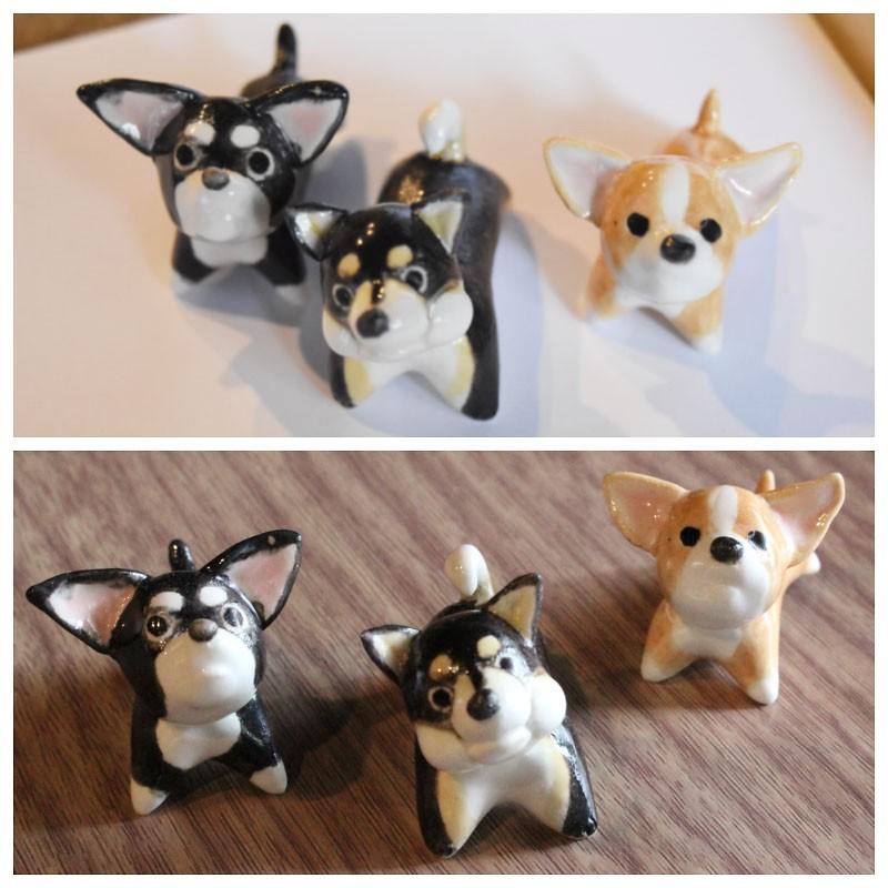 箸置きにもなる小さな犬の置物 onlyわんこシリーズ1 : 尾関作 箸置きにもなる小さな犬の置物 onlyわんこシリーズ1 : 尾関作