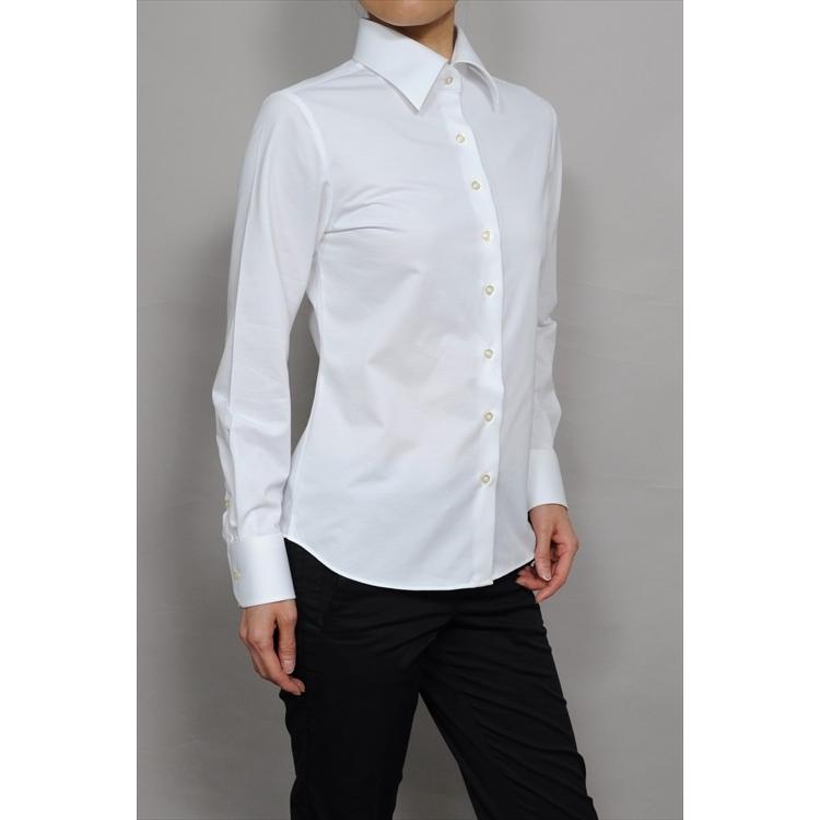 レディース シャツ ビジネス ワイシャツ ブラウス ビズポロ ニット 長袖 ワイド クールマックス イージーケア クールビズ ナチュラルフィット 大きい | ozie | 08