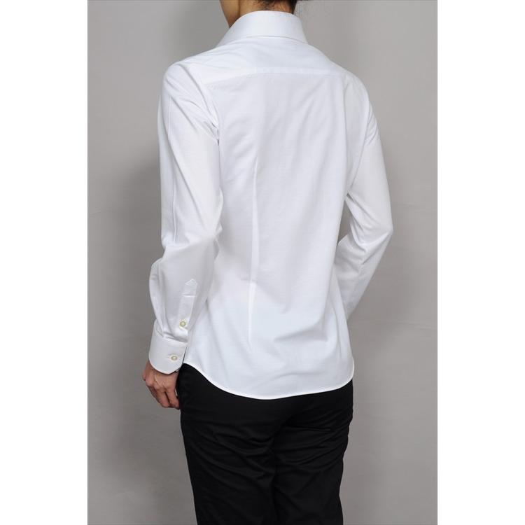 レディース シャツ ビジネス ワイシャツ ブラウス ビズポロ ニット 長袖 ワイド クールマックス イージーケア クールビズ ナチュラルフィット 大きい | ozie | 09