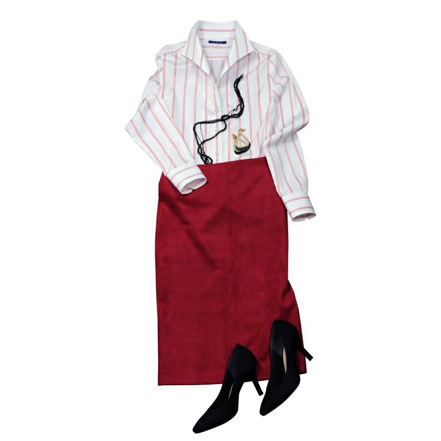 レディースシャツブラウス レディースワイシャツ レディース シャツ ビジネス 長袖 ホワイト 白 綿100％ ストライプ イタリアンカラー 日本製 トップス | ozie | 10