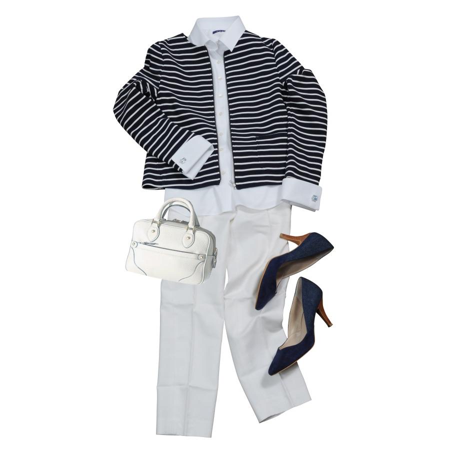 レディースシャツ ワイシャツ ブラウス ビジネス 長袖 ホワイト 白 ダブルカフス ワイドカラーシャツ 形態安定 大きいサイズ おしゃれ | ozie | 09