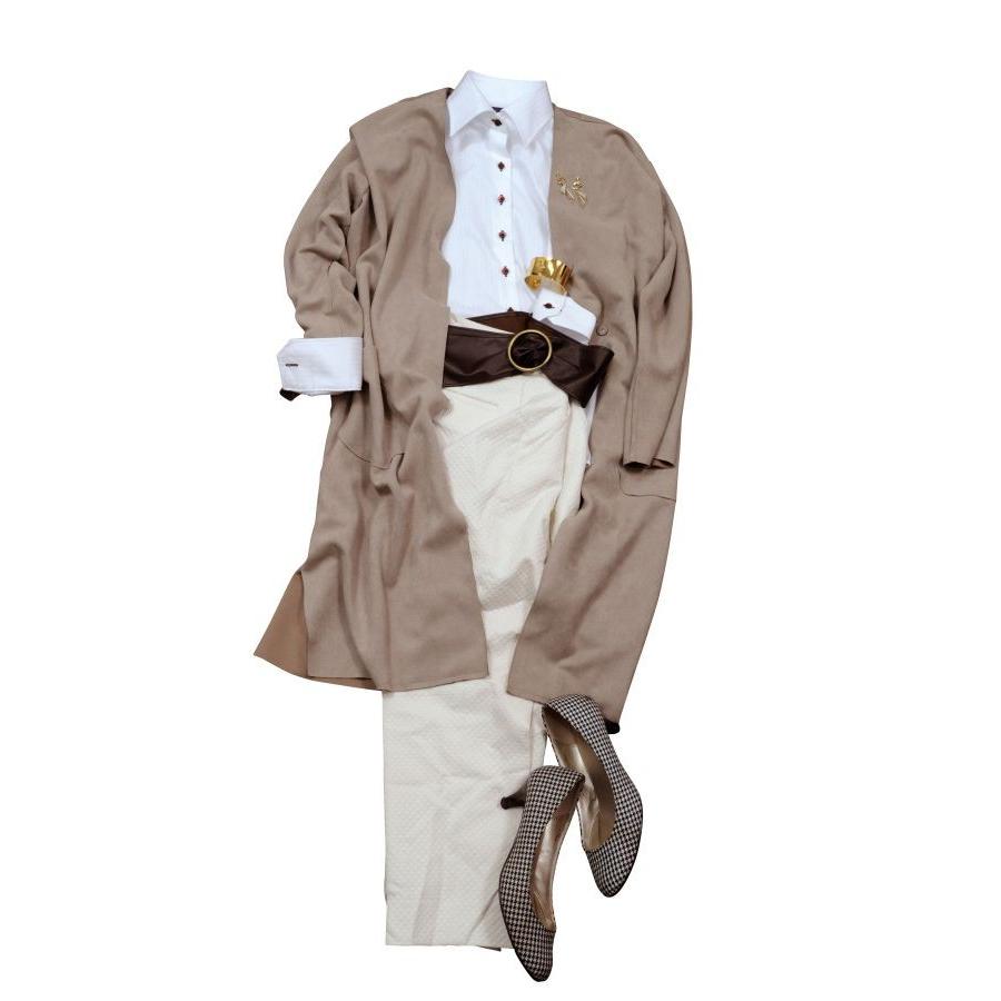 レディースシャツ ブラウス 長袖 ホワイト 白 ワイシャツ オフィス ビジネス ワイドカラー 日本製 ナチュラルフィット トップス 形態安定 大きいサイズ おしゃれ | ozie | 10