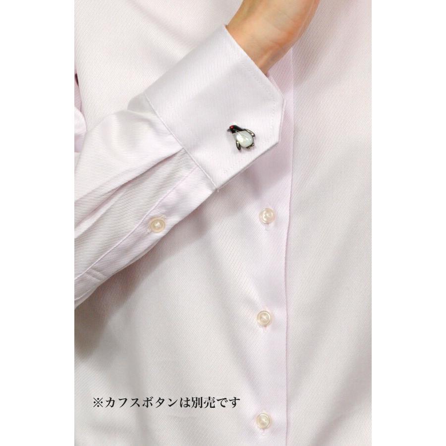 レディース シャツ ビジネス ワイシャツ ブラウス 長袖 ワイドカラー ピンク ナチュラルフィット トップス おしゃれ 形態安定 | ozie | 07