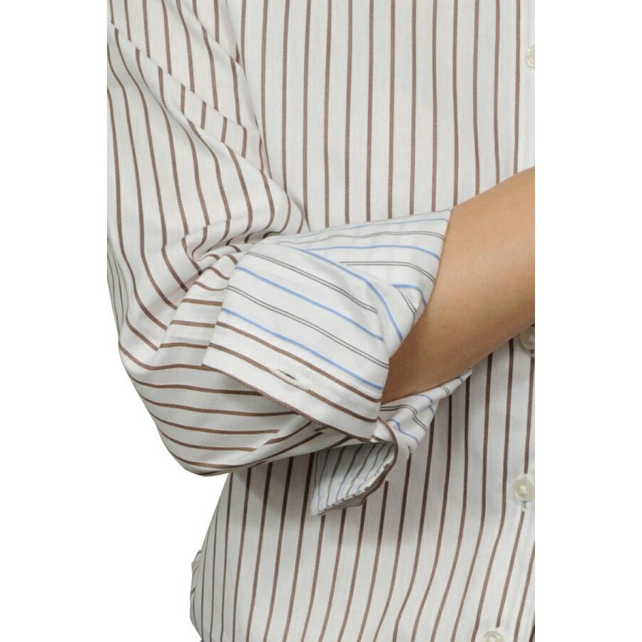 レディース シャツ ビジネス ワイシャツ ブラウス 長袖 ワイドカラー 白 ナチュラルフィット トップス おしゃれ | ozie | 10