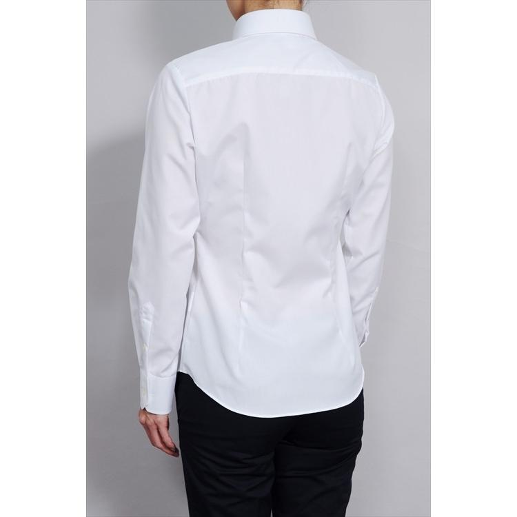 レディース シャツ ビジネス ワイシャツ ブラウス 長袖 白 ボタンダウン 形態安定 綿100% プレミアムコットン スリム トップス 大きいサイズ おしゃれ 4L｜ozie｜09