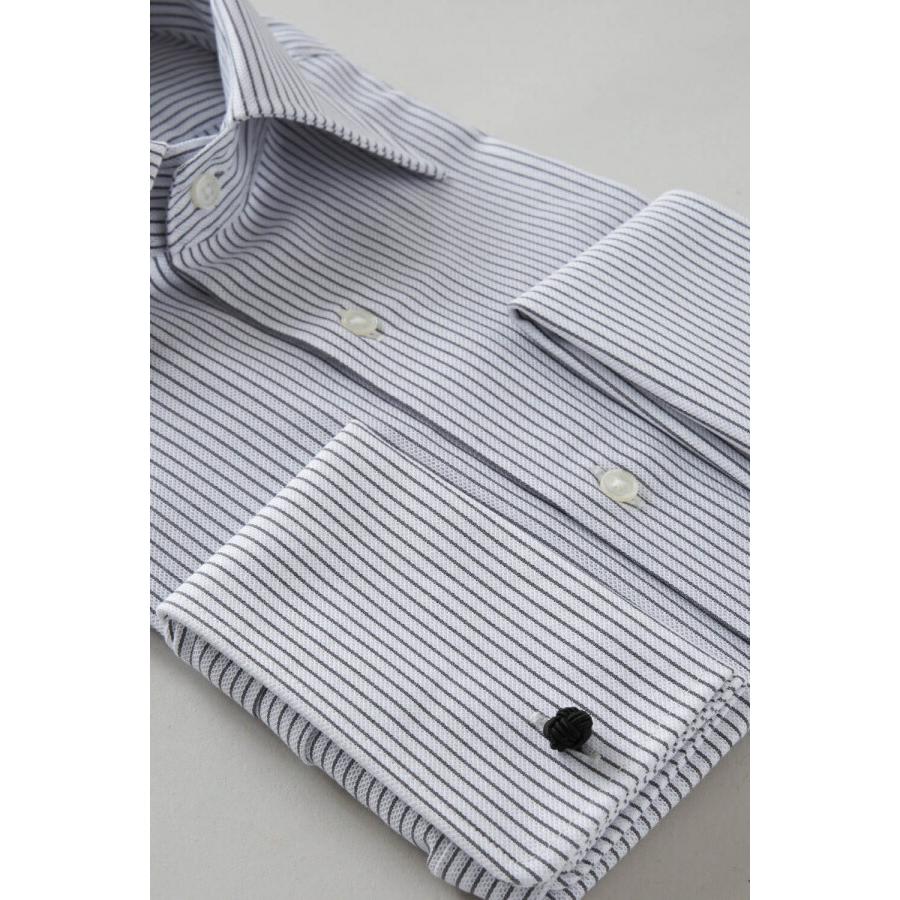 ozie ダブルカフス ワイシャツ ワイドカラー カッタウェイ メンズ 長袖