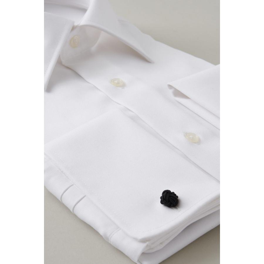 ワイシャツ メンズ 長袖 レギュラーカラー ダブルカフス ホワイト 白