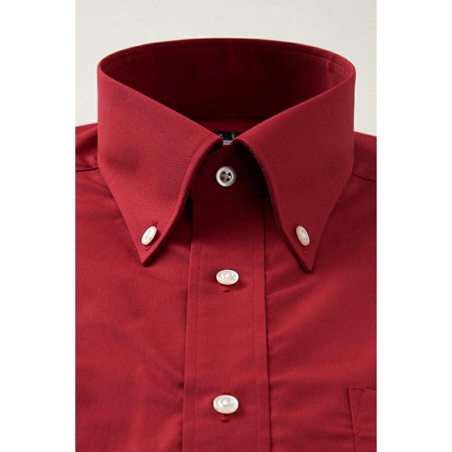ozie（オジエ） ワイシャツ メンズ 長袖 レッド 赤 ボタンダウン 形態
