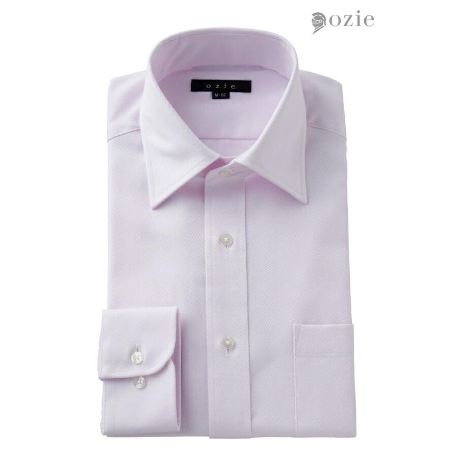 ozie（オジエ） ワイシャツ メンズ 長袖 カッターシャツ yシャツ ビジネスシャツ ワイドカラー 形態安定 プレミアムコットン ...