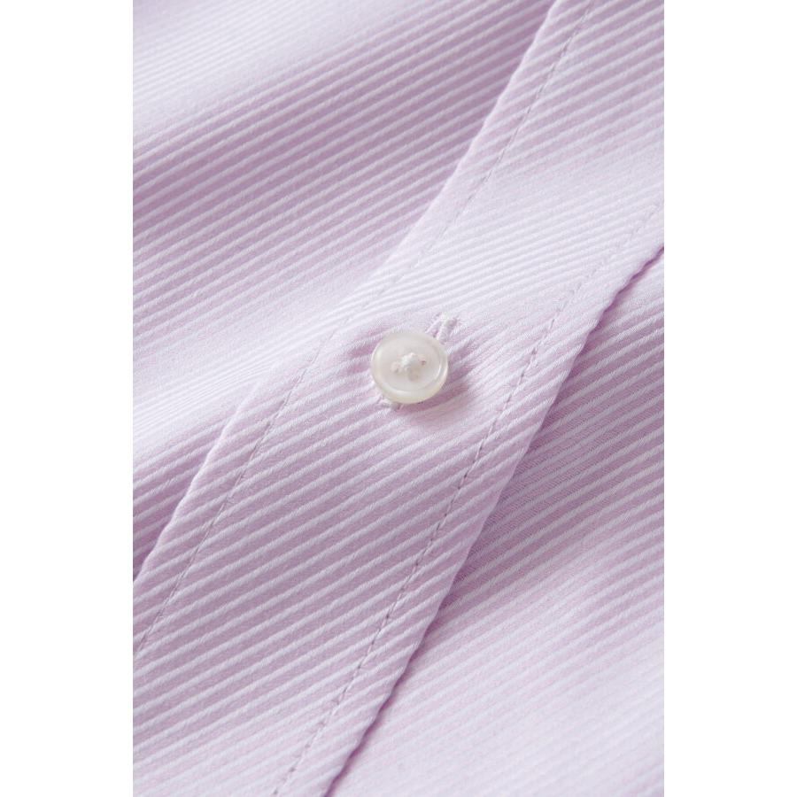 ワイシャツ メンズ 長袖 ピンク ワイドカラー 形態安定 プレミアムコットン カッターシャツ 無地 大きいサイズ おしゃれ｜ozie｜06