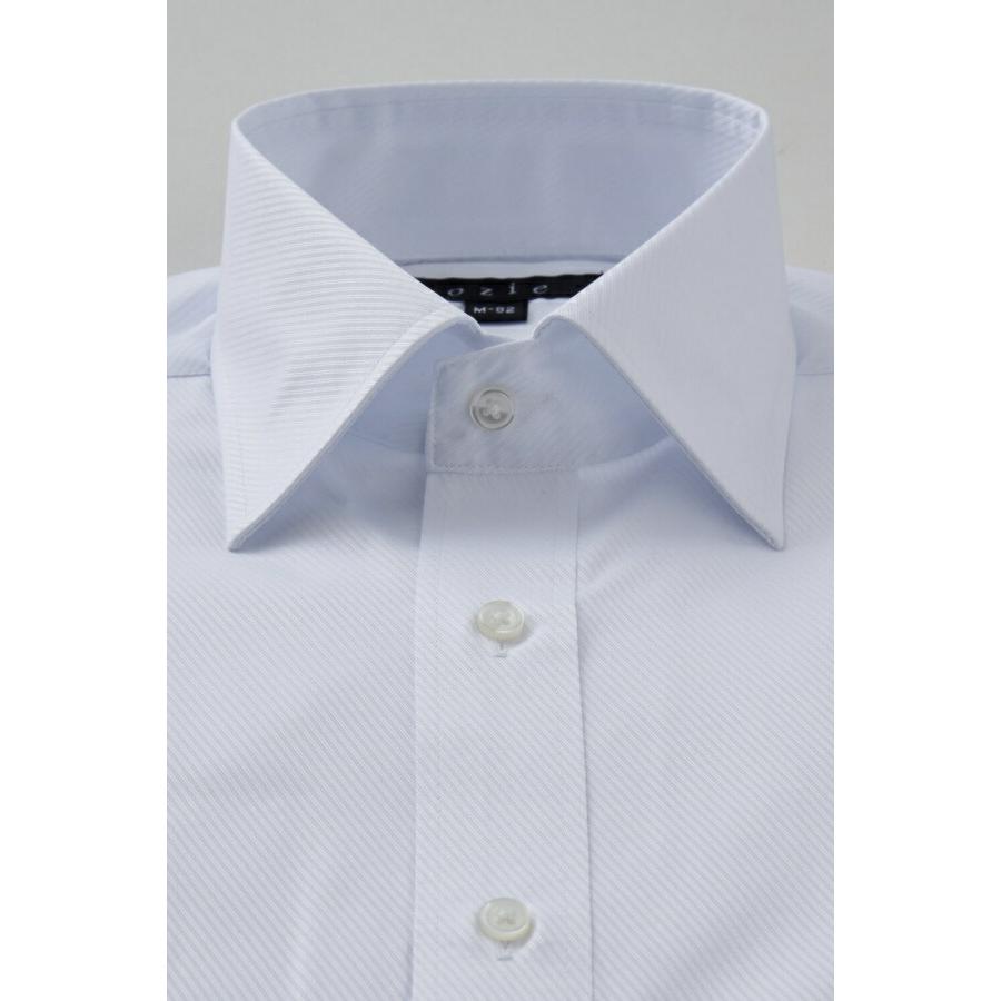 ワイシャツ メンズ 長袖 カッターシャツ yシャツ ビジネスシャツ 形態安定 ワイドカラー おしゃれ 白 ポケットなし｜ozie｜02