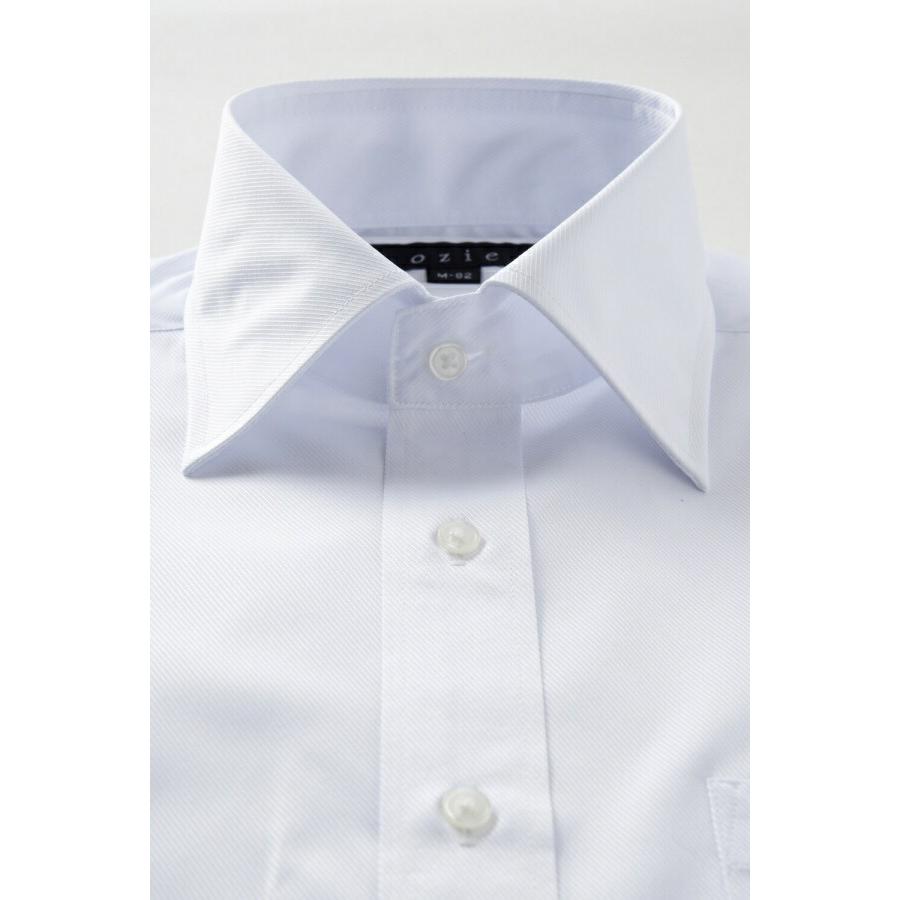 ワイシャツ メンズ 長袖 ビジネスシャツ Yシャツ ホワイト 白 ワイドカラー おしゃれ 大きいサイズ 小さいサイズ 形態安定｜ozie｜02