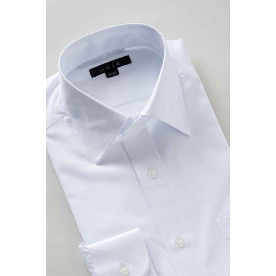 ワイシャツ メンズ 長袖 ビジネスシャツ Yシャツ ホワイト 白 ワイドカラー おしゃれ 大きいサイズ 小さいサイズ 形態安定｜ozie｜04