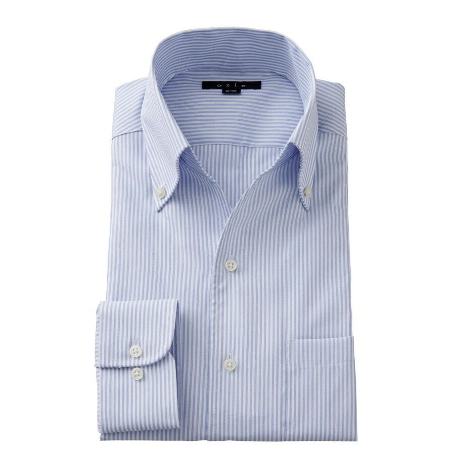 送料無料/新品 ワイシャツ メンズ 長袖 スリム ビジネスシャツ グランドセール Yシャツ カッターシャツ ボタンダウン ストライプ イタリアンカラー スキッパー おしゃれ 形態安定 大きいサイズ