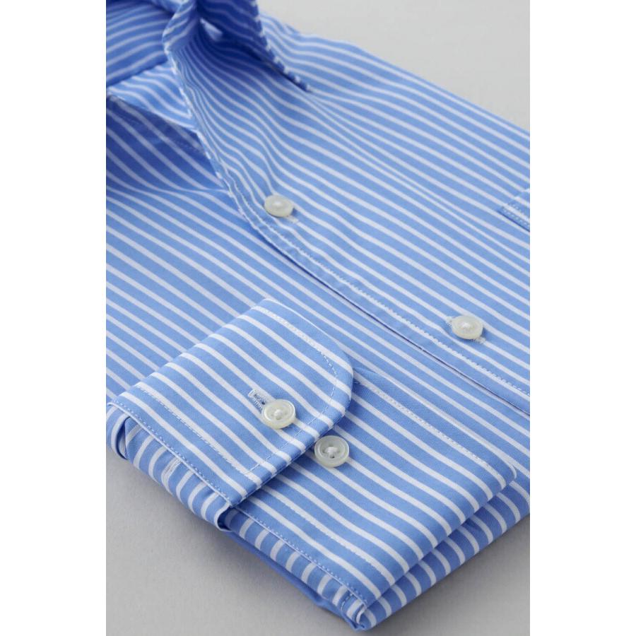 ワイシャツ メンズ 長袖 カッターシャツ yシャツ ビジネスシャツ 形態安定 ボタンダウン スキッパーシャツ イタリアンカラー ブロード おしゃれ | ozie | 04