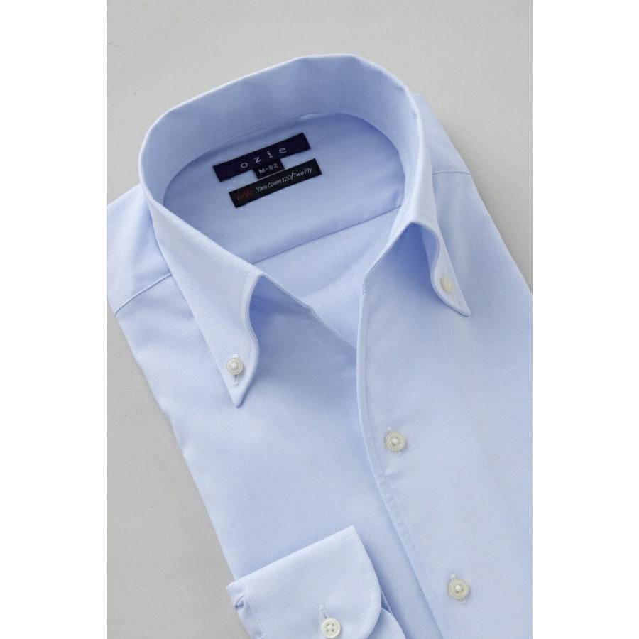 ワイシャツ メンズ 長袖 カッターシャツ yシャツ ビジネスシャツ イージーケア イタリアンカラー ボタンダウン スキッパー オックスフォード おしゃれ | ozie | 02