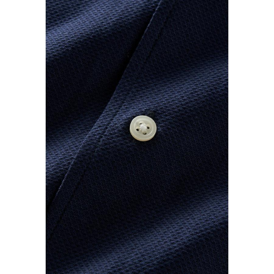ozie ワイシャツ メンズ 長袖 イタリアンカラー ネイビー 紺