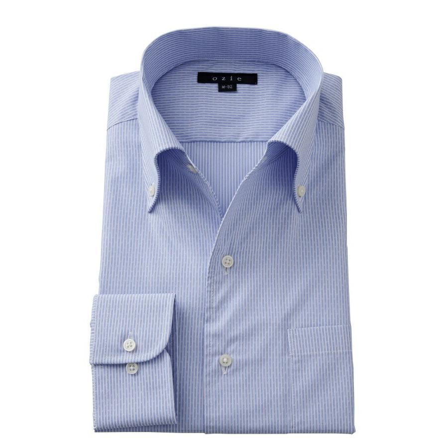 ワイシャツ メンズ 長袖 形態安定 ビジネスシャツ Yシャツ 93％以上節約 ドレスシャツ ボタンダウン カッターシャツ イタリアンカラー 大きいサイズ 開催中 青 おしゃれ