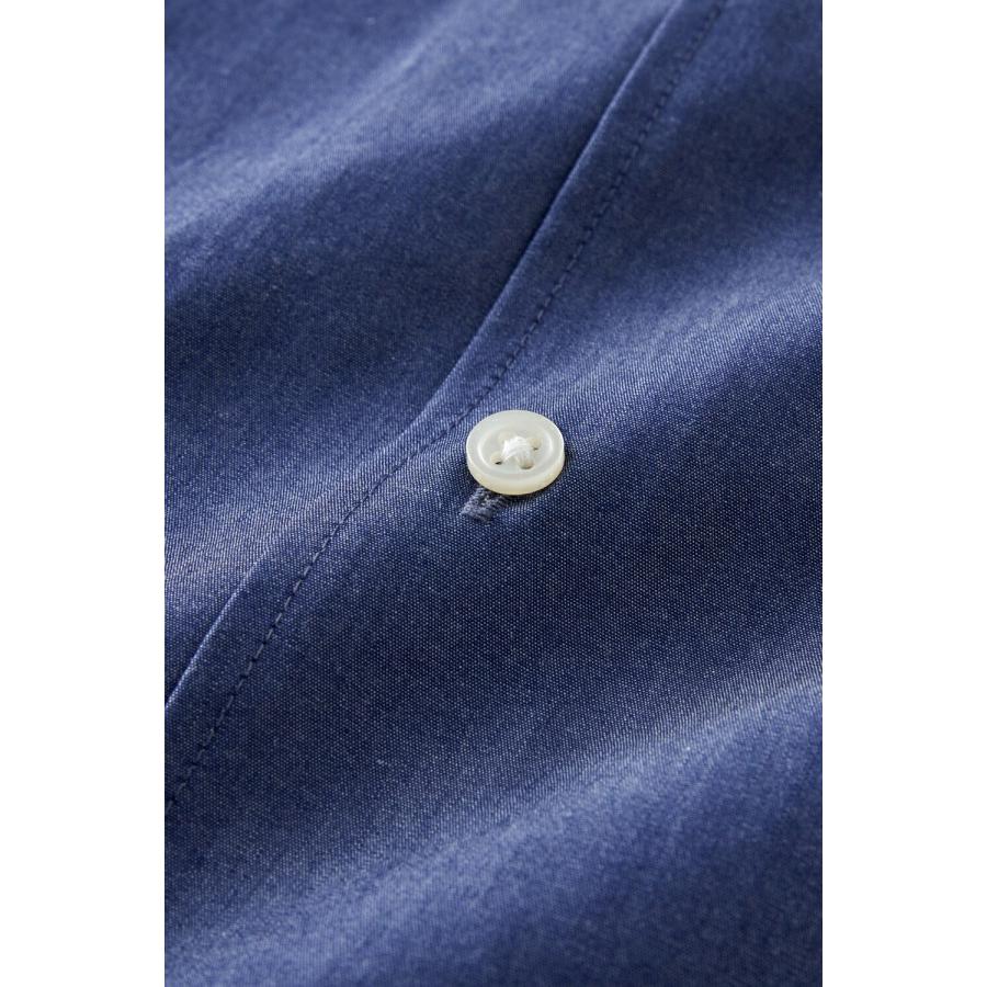 ワイシャツ メンズ 長袖 カッターシャツ yシャツ ビジネスシャツ ブロード 綿100％ プレミアムコットン イタリアンカラー ボタンダウン ポケットなし おしゃれ | ozie | 05