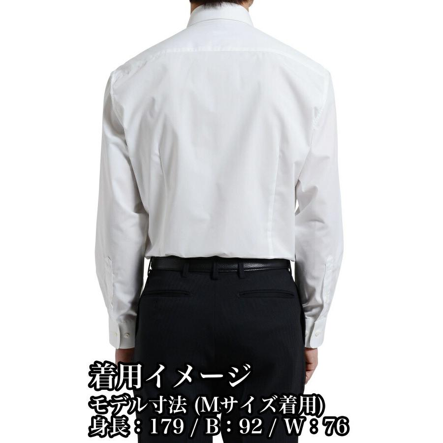 ワイシャツ メンズ 長袖 カッターシャツ yシャツ ビジネスシャツ ブロード 綿100％ プレミアムコットン イタリアンカラー ボタンダウン ポケットなし おしゃれ | ozie | 08