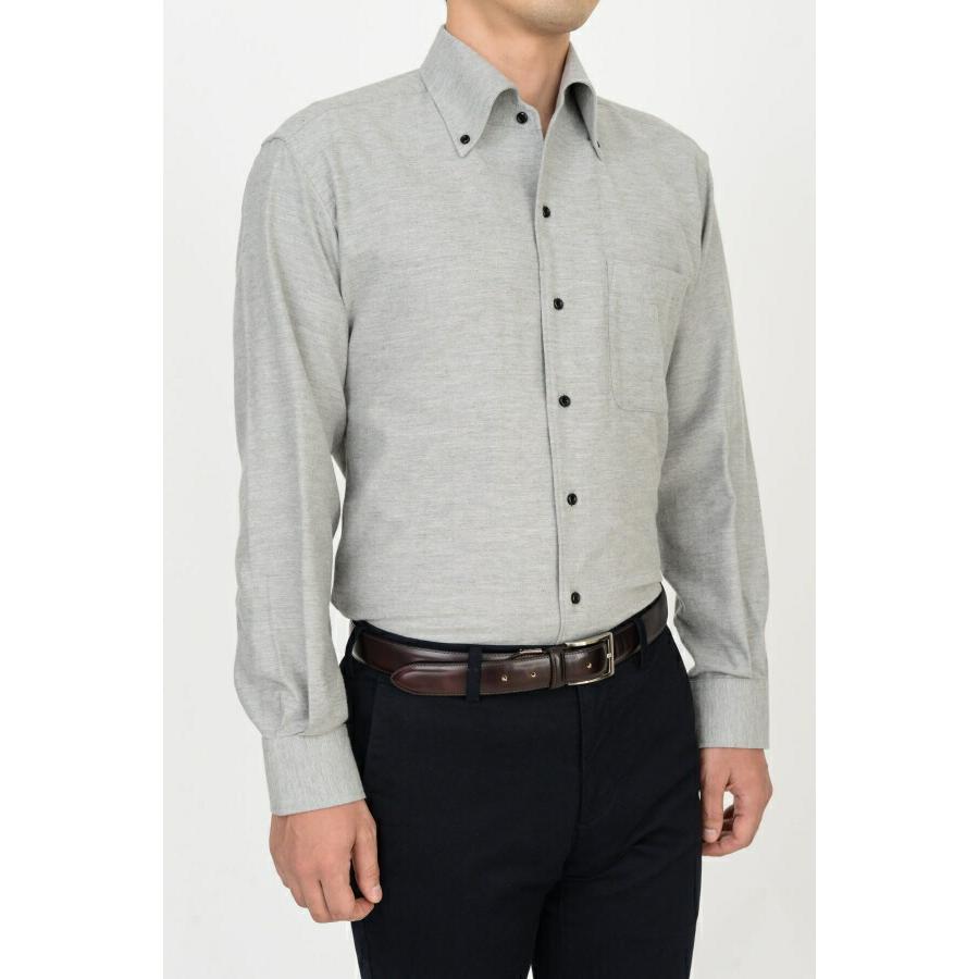 ワイシャツ メンズ 長袖 スリム ビジネスシャツ Yシャツ イタリアンカラー グレー フランネルシャツ ドレスシャツ カジュアル 大きいサイズ おしゃれ 8051c Y10c Lgray Ozie オジエ ワイシャツ専門店 通販 Yahoo ショッピング