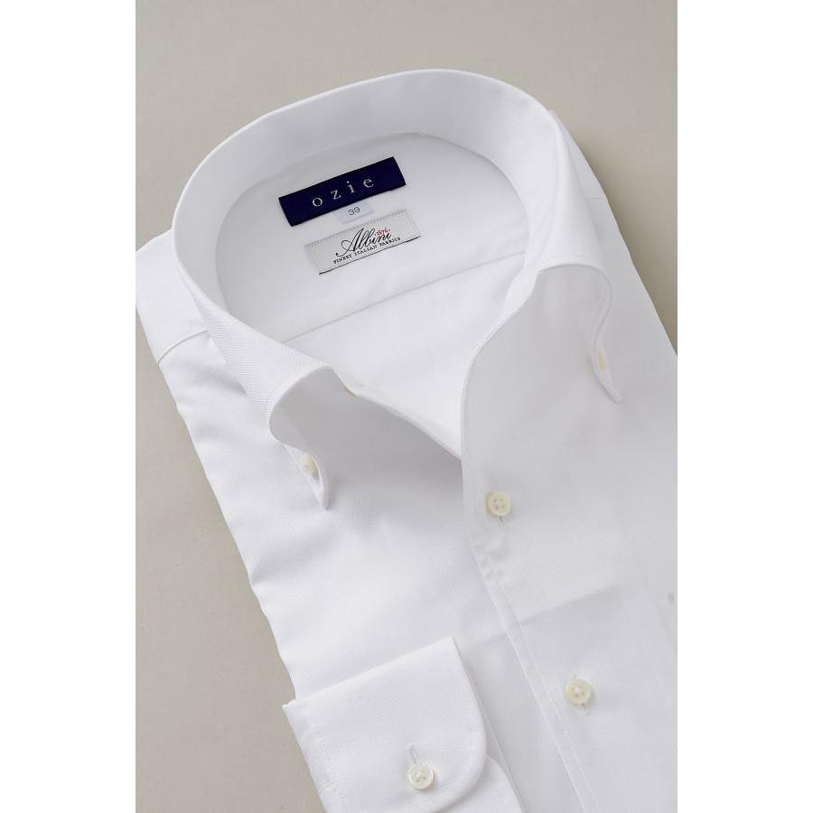 ワイシャツ メンズ 長袖 スリム ビジネスシャツ Yシャツ ドレスシャツ イタリアンカラー ボタンダウン 日本製 おしゃれ 大きいサイズ 白 イタリア製生地 8051it E10a White Ozie オジエ ワイシャツ専門店 通販 Yahoo ショッピング