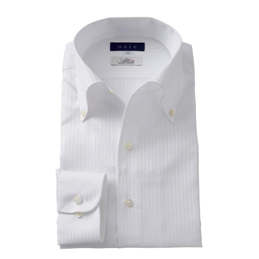ワイシャツ メンズ 長袖 ビジネスシャツ Yシャツ ドレスシャツ イタリアンカラー ボタンダウン 日本製 おしゃれ 大きいサイズ 白 イタリア製生地 8051it U01a White Ozie オジエ ワイシャツ専門店 通販 Yahoo ショッピング