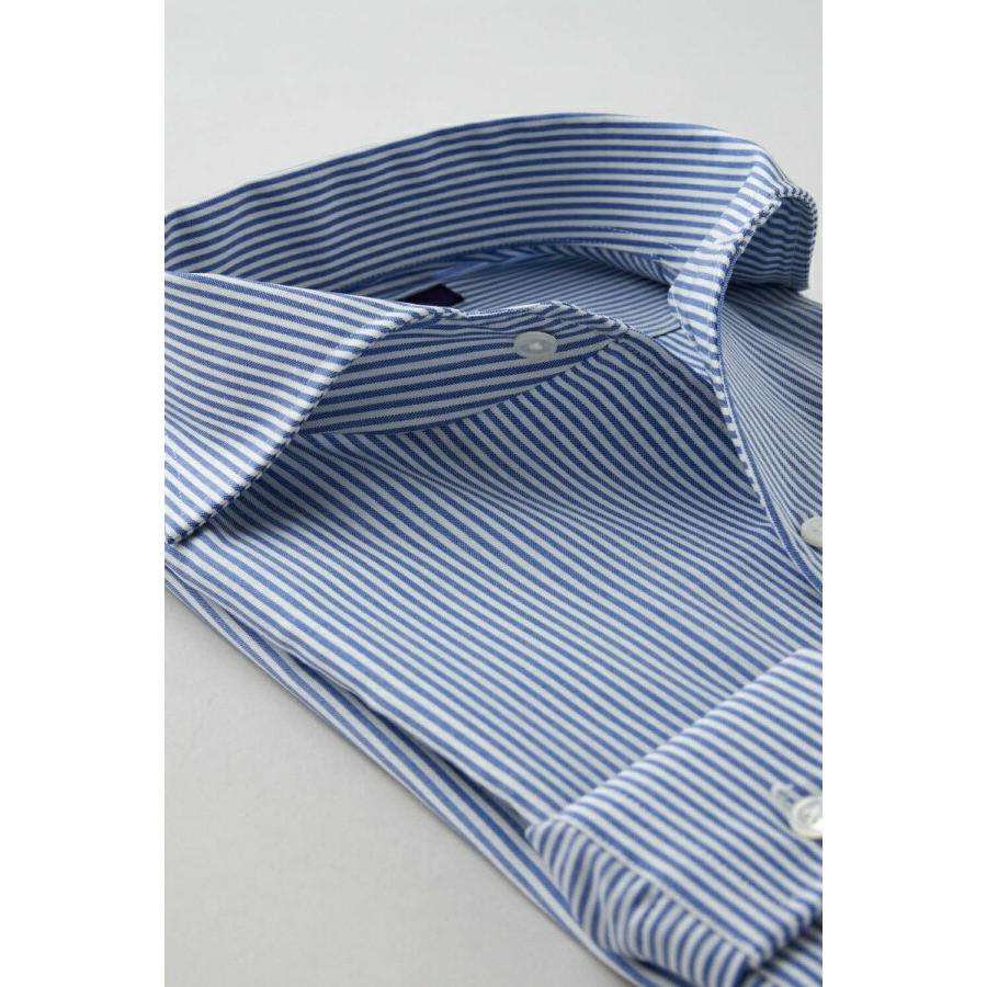 ワイシャツ メンズ 長袖 カッターシャツ yシャツ ビジネスシャツ メリノウール100% イージーケア ノーアイロン イタリアンワイドカラー 第一ボタンあり | ozie | 02