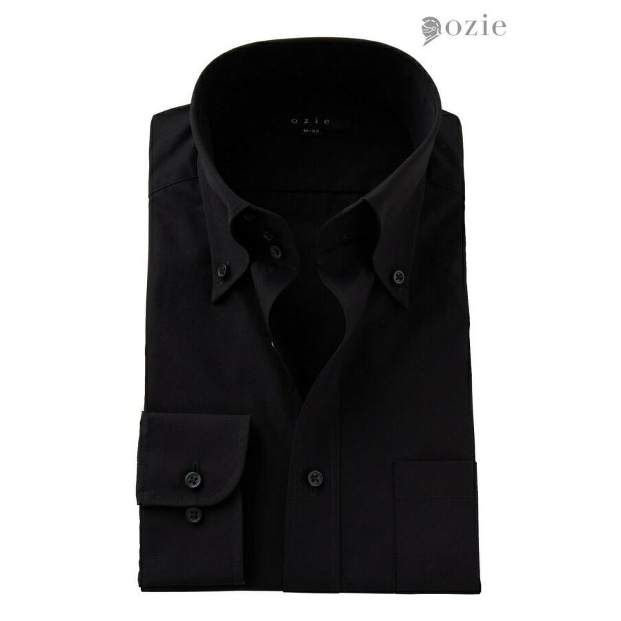 エリーお得意　黒シャツ ozie（オジエ） ワイシャツ メンズ 長袖 カッターシャツ yシャツ