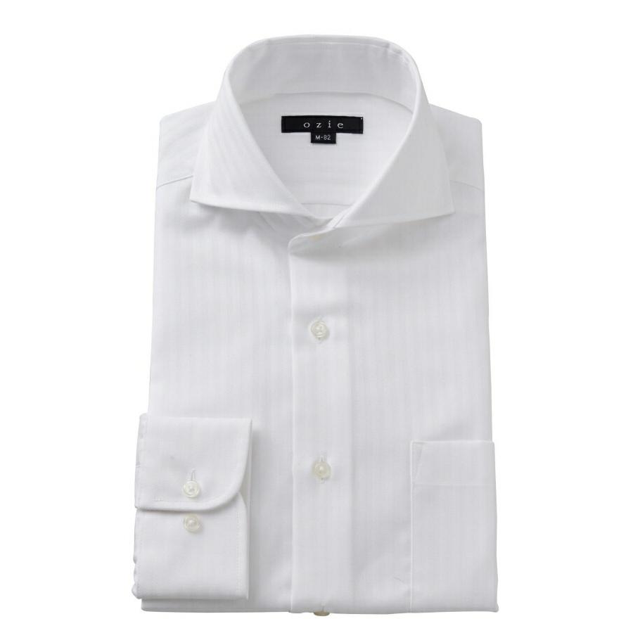 ワイシャツ メンズ 長袖 スリム 形態安定 ビジネスシャツ Yシャツ ドレスシャツ カッターシャツ ホリゾンタルカラー ワイド カッタウェイ おしゃれ 綿100 白 8070 Y08a White Ozie オジエ ワイシャツ専門店 通販 Yahoo ショッピング