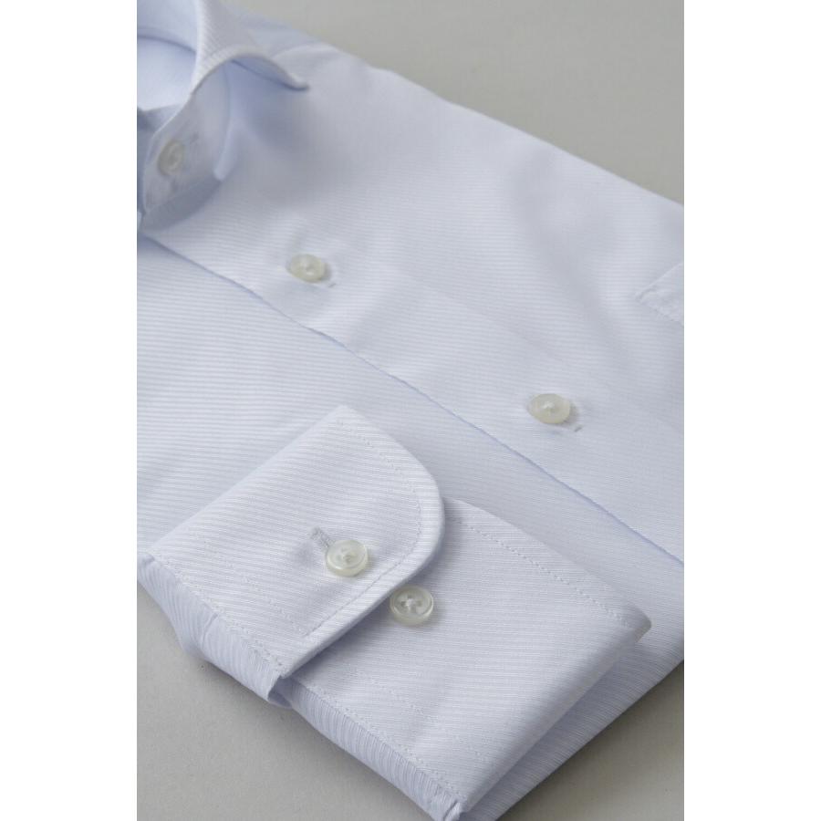 ワイシャツ メンズ 長袖 カッターシャツ yシャツ ビジネスシャツ 形態安定 ホリゾンタルカラー クールマックス 白 | ozie | 04