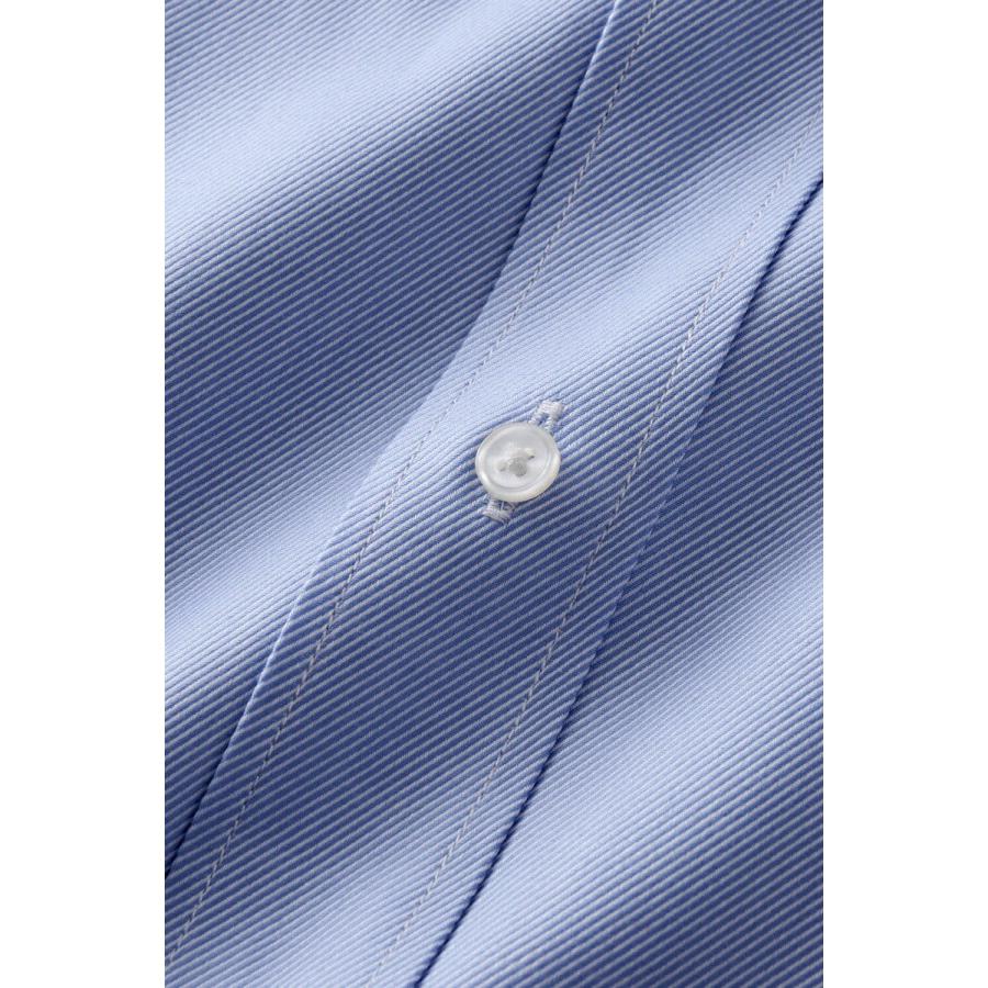 ワイシャツ メンズ 長袖 ビジネスシャツ Yシャツ カッターシャツ 形態安定 スナップダウン ブルー 綿100％ プレミアムコットン おしゃれ 大きいサイズ | ozie | 05