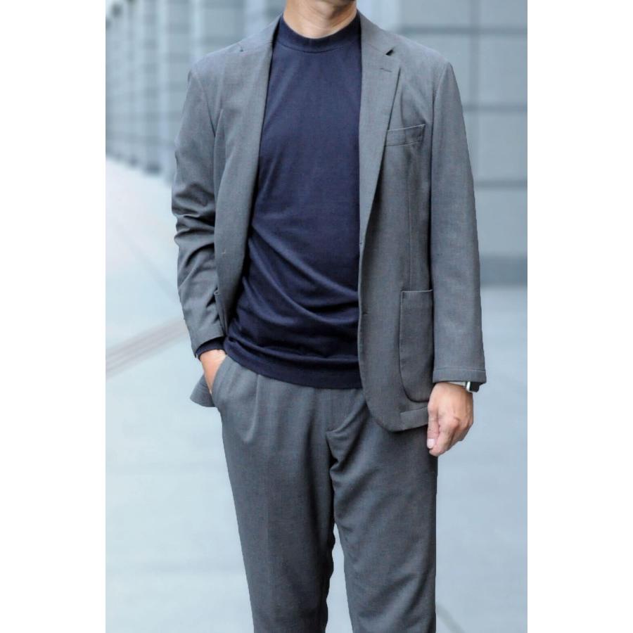 Tシャツ メンズ 長袖 丸首 クルーネック 綿100％ 40番手 カットソー 天竺 ニット ニット リブ高め 快適 着心地 ビジネスカジュアル おしゃれ | ozie | 04