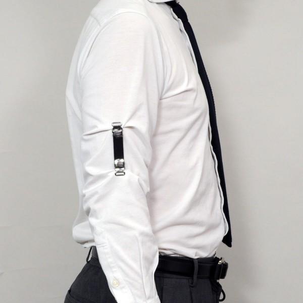 アームクリップ アームガーター アームバンド アームベルト 男女兼用 フック式 クリップ式 吊りバンド式 事務 オフィス 礼装 無地 黒 白 紺 オジエ ozie 日本製 | ozie | 14