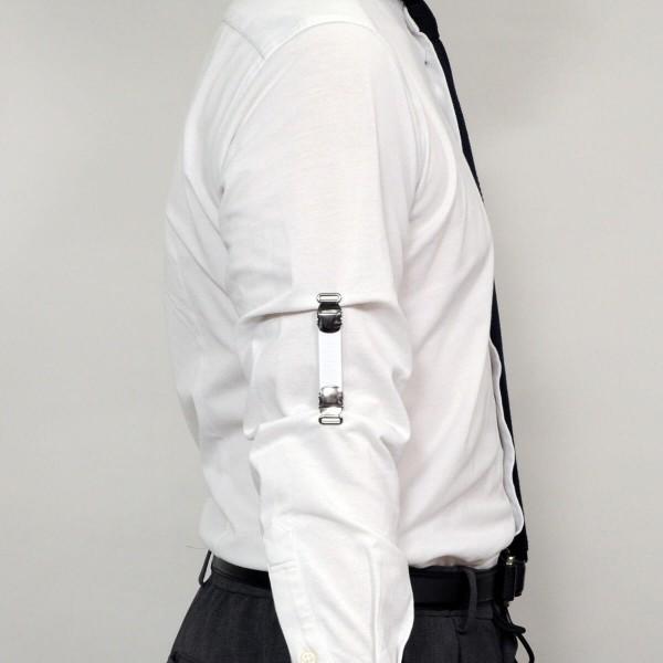 アームクリップ アームガーター アームバンド アームベルト 男女兼用 フック式 クリップ式 吊りバンド式 事務 オフィス 礼装 無地 黒 白 紺 オジエ ozie 日本製 | ozie | 16