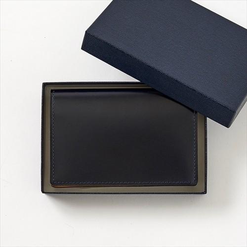 特別価格 新品 未使用 日本製 高級オイルコードバン カードケース 紺  