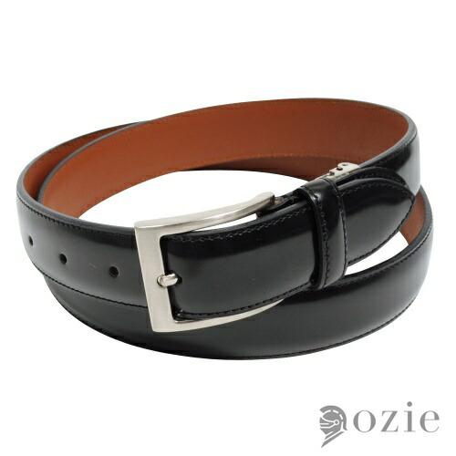 ベルト ガラス革 牛革 日本製  黒 ブラック フリーサイズ オジエ ozie おしゃれ | ozie