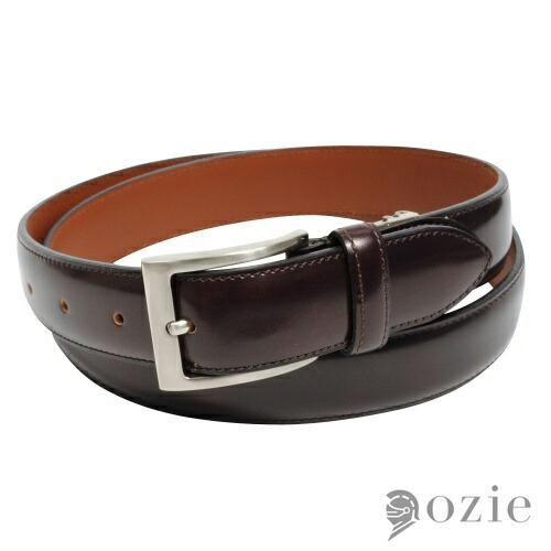 ベルト ガラス革 牛革 日本製  こげ茶 ダークブラウン フリーサイズ オジエ ozie おしゃれ | ozie