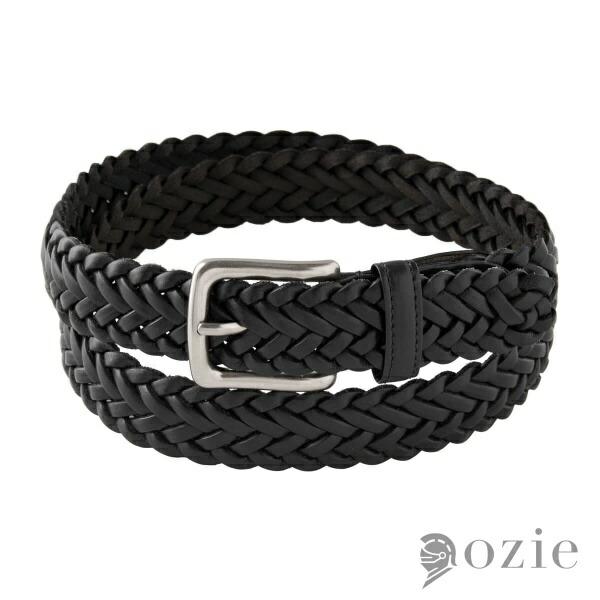 ベルト メッシュベルト 牛革 日本製  黒 ブラック オジエ ozie おしゃれ | ozie