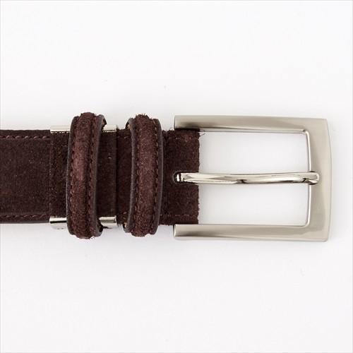 ozie（オジエ） ベルト スウェード 牛革 ダークブラウン 日本製