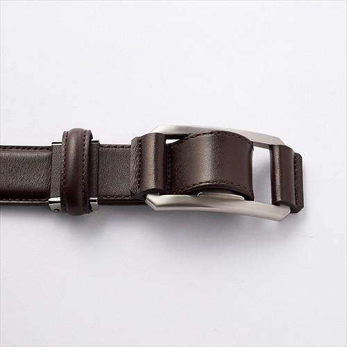 ベルト メンズ ビジネス レザー 牛革 本革 穴なし ピンなし スライド式 茶色 ブラウン 無地 日本製 通勤 通学 おしゃれ 長さ調整可 送料無料 オジエ ozie | ozie | 01