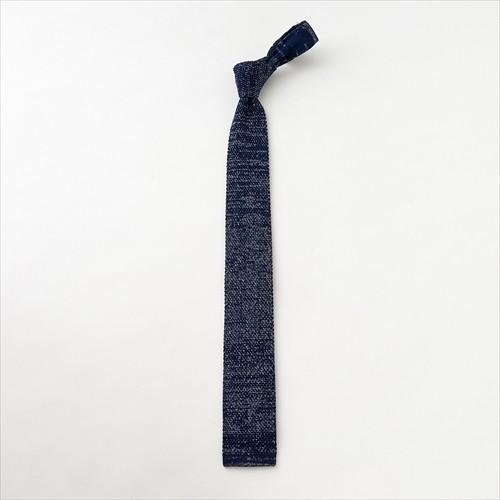 ozie（オジエ） ニットタイ シルク ネクタイ 無地 ネイビー ブルー 紺