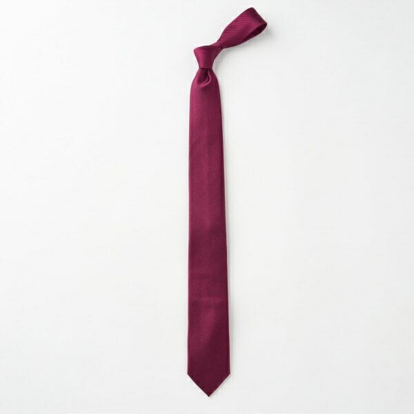 ozie ネクタイ ナロータイ 無地 ワインレッド 赤 シルク100