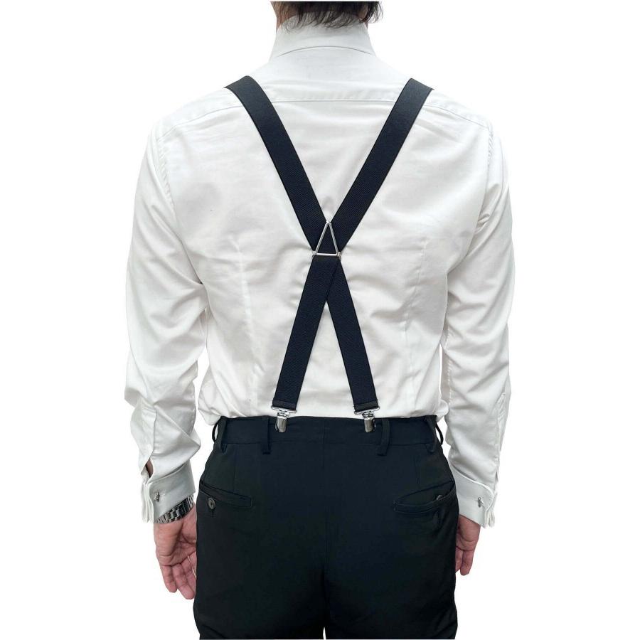 サスペンダー メンズ 黒 結婚式 フォーマル ストライプ 日本製 ギフト パーティー イベント 制服 ユニフォーム タキシード ブレイシーズ | ozie | 04