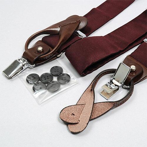サスペンダー メンズ 結婚式 フォーマル 無地 ワインレッド 日本製 ギフト パーティー イベント 制服 ユニフォーム タキシード ブレイシーズ | ozie | 02