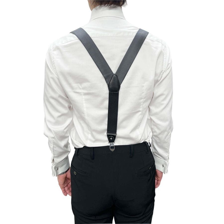 サスペンダー メンズ 紺 結婚式 フォーマル 無地 日本製 ギフト パーティー イベント 制服 ユニフォーム タキシード ブレイシーズ | ozie | 04