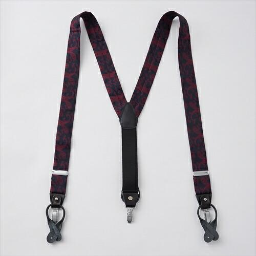 サスペンダー メンズ ボタン 赤 紺 結婚式 フォーマル ペイズリー 日本製 ギフト パーティー イベント 制服 ユニフォーム タキシード ブレイシーズ | ozie | 01