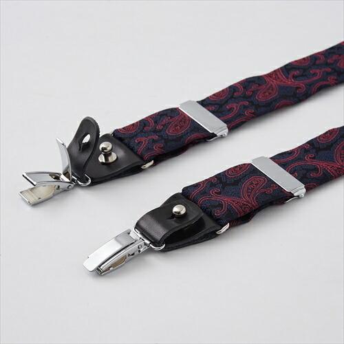 サスペンダー メンズ ボタン 赤 紺 結婚式 フォーマル ペイズリー 日本製 ギフト パーティー イベント 制服 ユニフォーム タキシード ブレイシーズ | ozie | 03