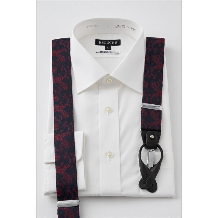 サスペンダー メンズ ボタン 赤 紺 結婚式 フォーマル ペイズリー 日本製 ギフト パーティー イベント 制服 ユニフォーム タキシード ブレイシーズ | ozie | 05